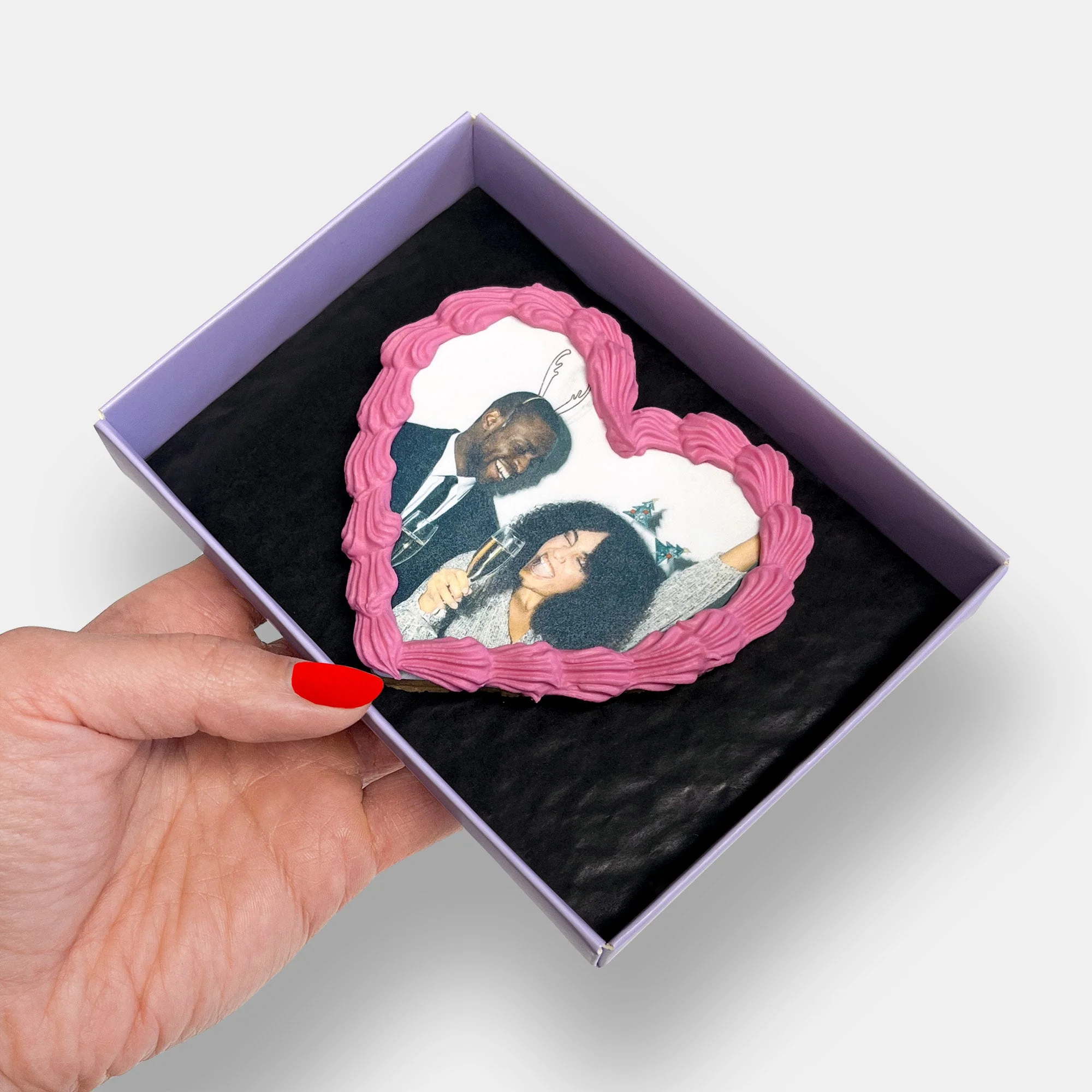 Heart Birthday Letterbox Printed Edible Photo Iced Cookie - Image 3