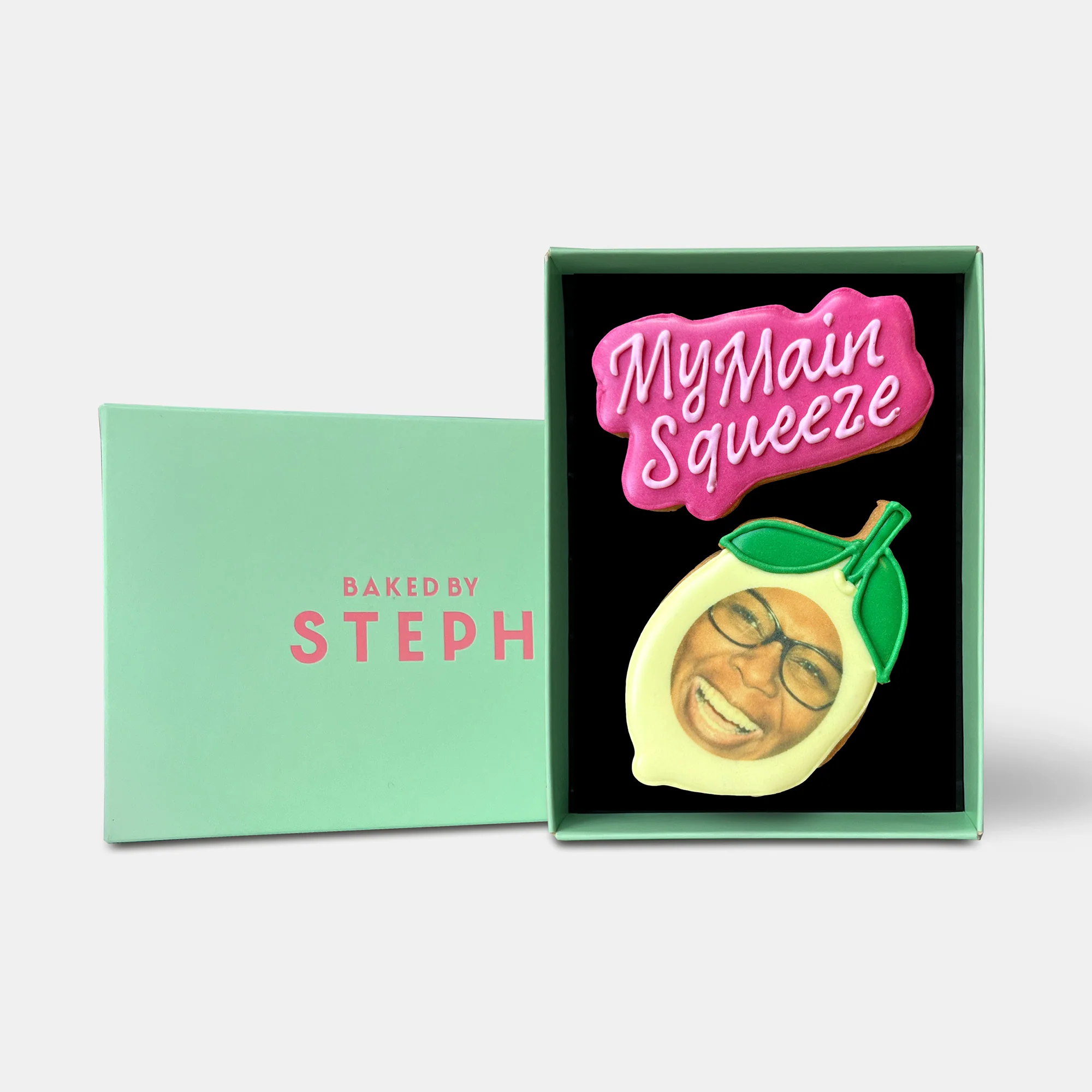 Main Squeeze Lemon Anniversary Letterbox Printed Edible Photo Iced Cookies - Image 3