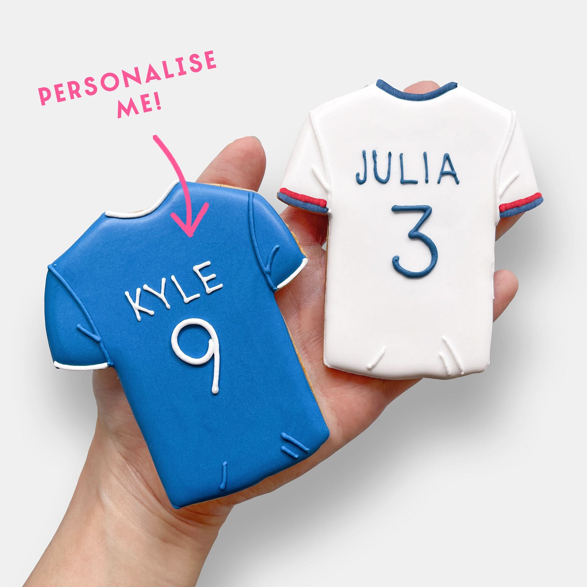 Personalised Football Shirt Birthday Letterbox Iced Cookie - Image 4
