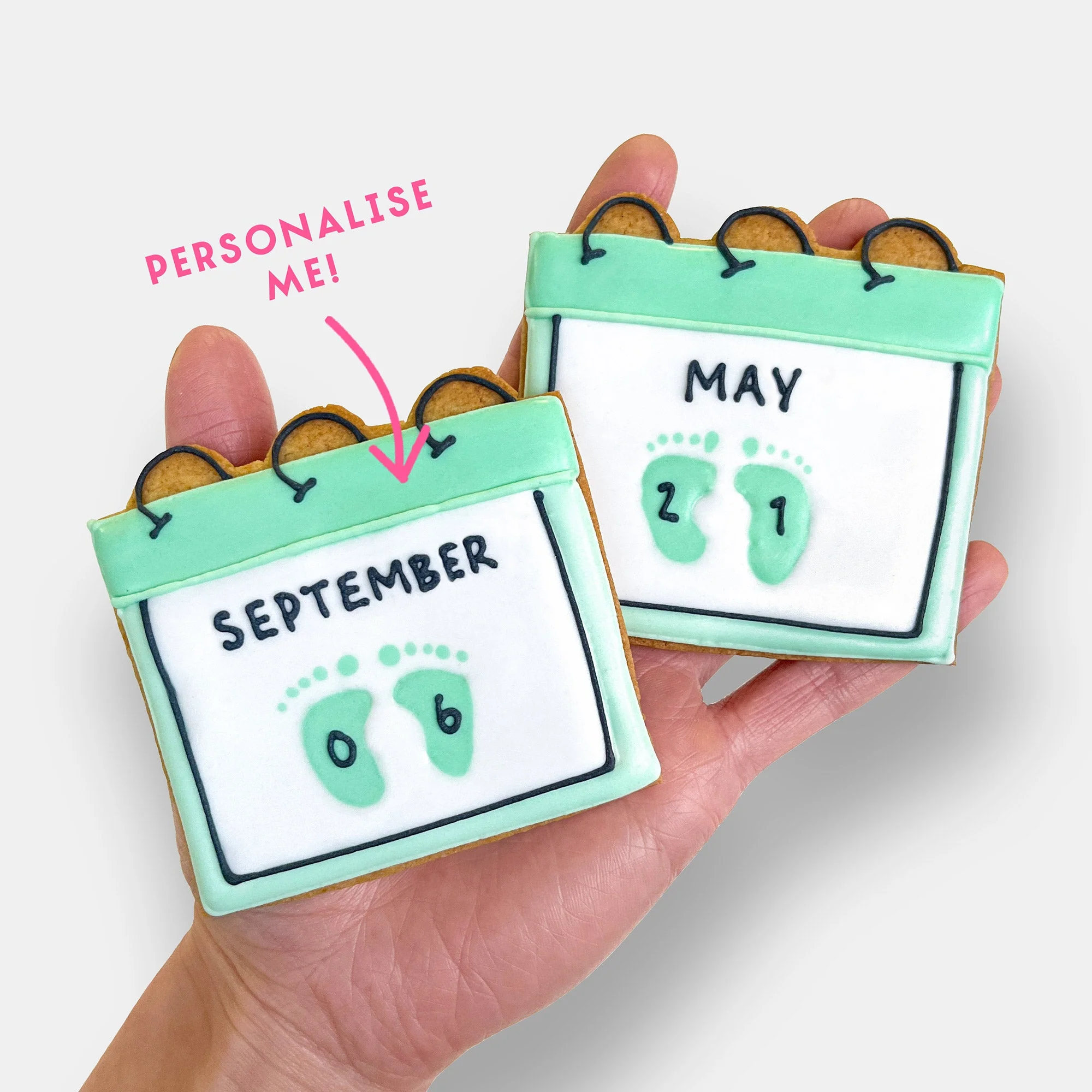Personalised New Baby Date Letterbox Iced Cookies - Image 3