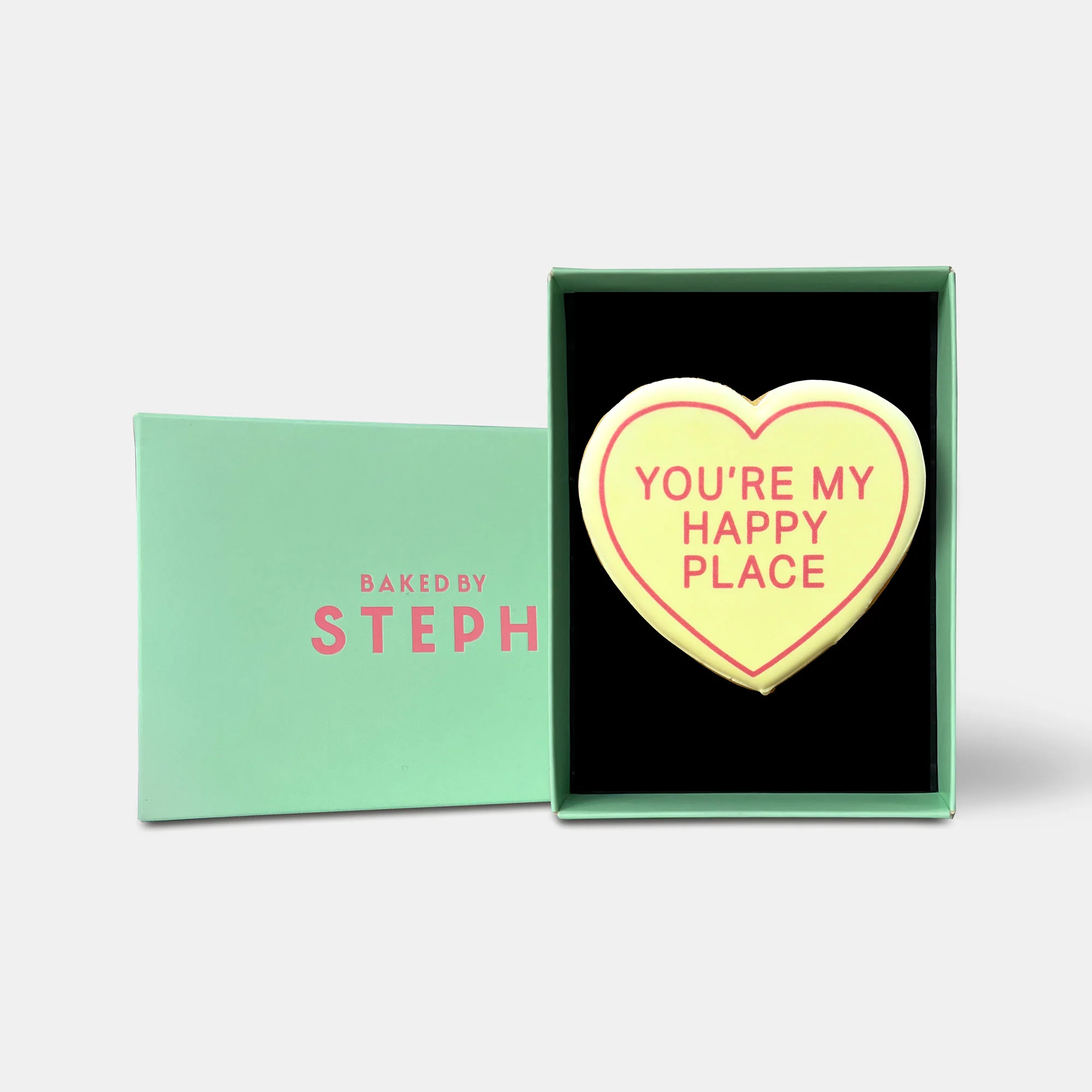 You're My Happy Place Love Heart Letterbox Printed Iced Cookie - Image 3