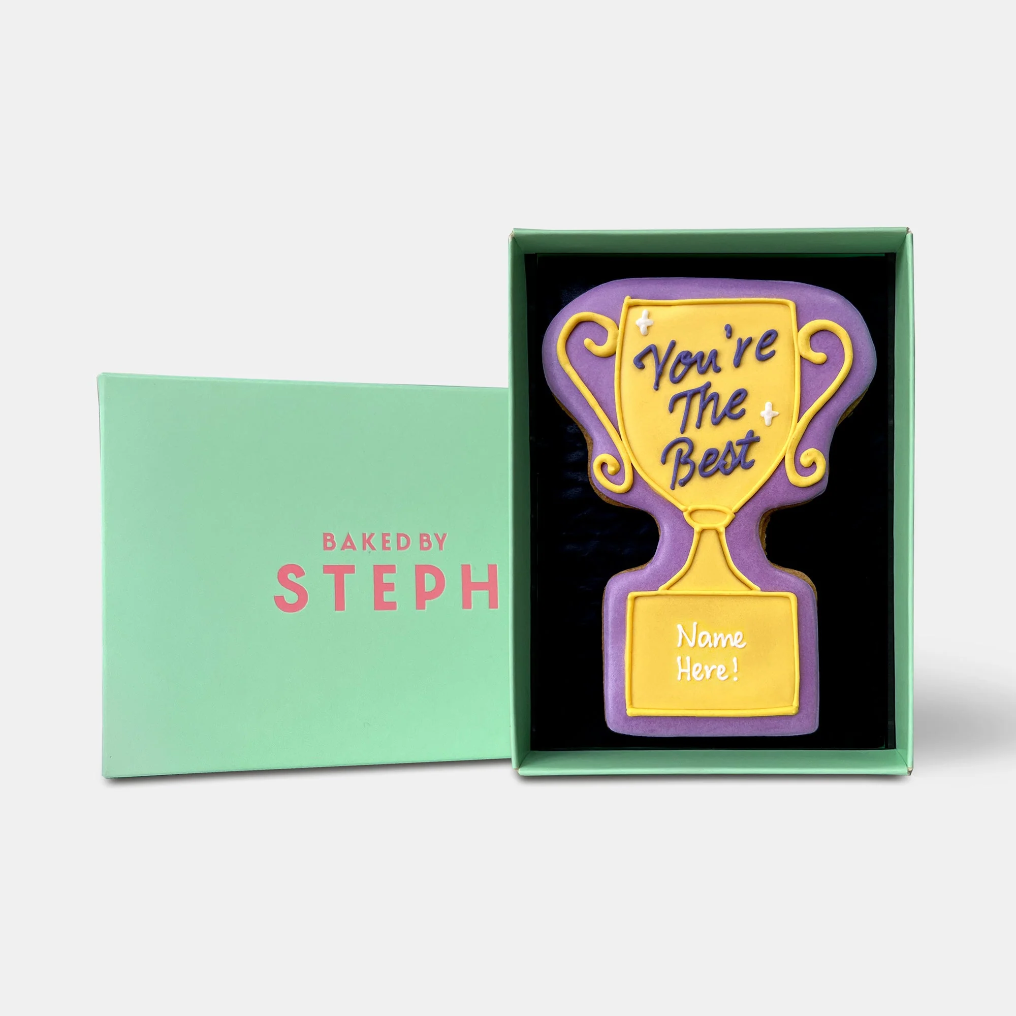 Personalised You're The Best Well Done Trophy Letterbox Iced Cookie - Image 3